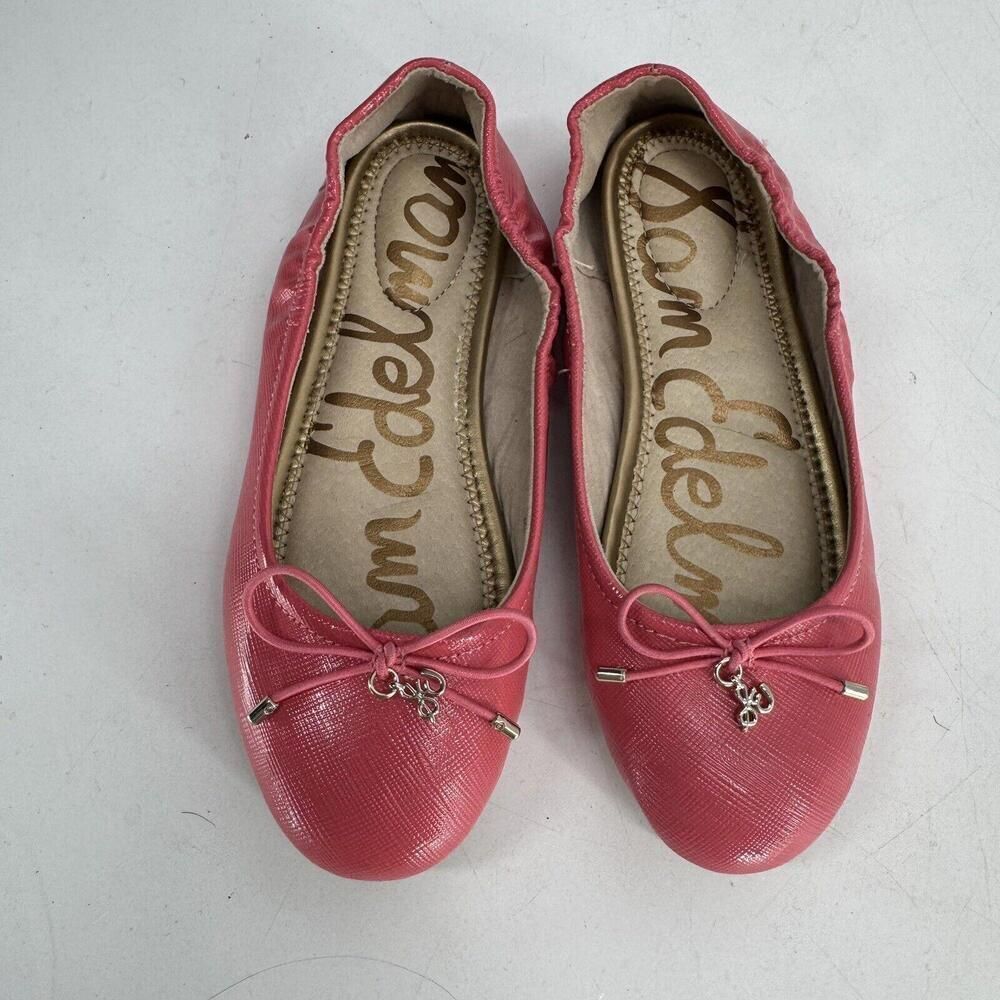 Sam Edelman Girls Shoes Pink Ballet Flats Girls Bow Charm Kids Shoes Size 1